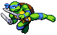 Leonardo Flying Kick Sprite from Shredder's Revenge of Leonardo in a flying kick